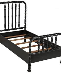 BEDROOM Noir Bachelor Bed, Twin, Hand Rubbed Black