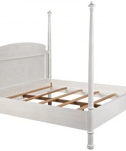 BEDROOM Noir Douglas Bed, Eastern King, White Washed