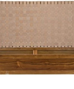 Noir Mansard Bed, Eastern King, Teak And Leather