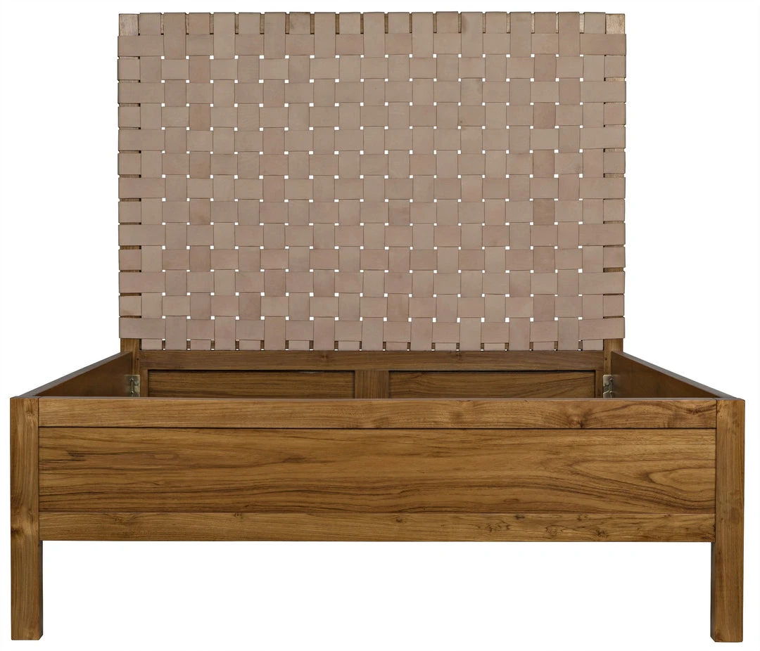 Noir Mansard Bed, Queen, Teak And Leather 4 Noir Mansard Bed, Queen, Teak And Leather