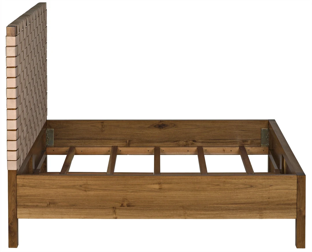 Noir Mansard Bed, Queen, Teak And Leather 5 Noir Mansard Bed, Queen, Teak And Leather