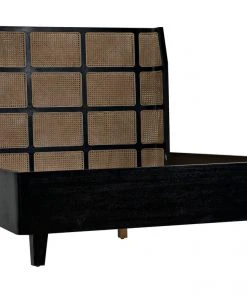 BEDROOM Noir Porto Bed A With Headboard And Frame, Queen