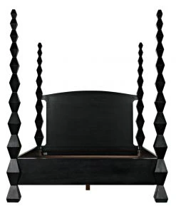 Noir Brancusi Bed, Eastern King, Hand Rubbed Black BEDROOM