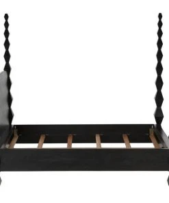 Noir Brancusi Bed, Queen, Hand-Rubbed Black