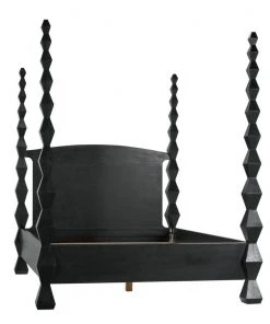 Noir Brancusi Bed, Queen, Hand-Rubbed Black