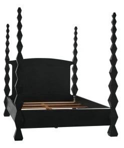 Noir Brancusi Bed, Queen, Hand-Rubbed Black