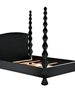 Noir Brancusi Bed, Queen, Hand-Rubbed Black
