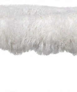 Benches, Ottomans & Poufs Noir Coco Bench With Lamb Fur, Hand Rubbed Black