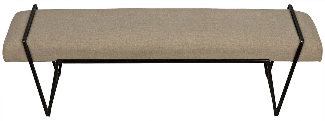 Noir Larkin Bench, Steel With Linen 5 Noir Larkin Bench, Steel With Linen
