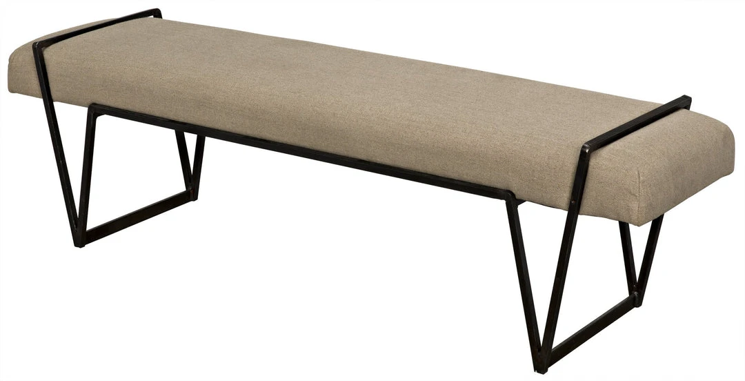 Noir Larkin Bench, Steel With Linen 6 Noir Larkin Bench, Steel With Linen