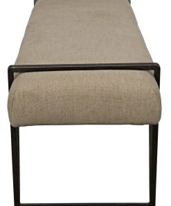 Noir Larkin Bench, Steel With Linen 12 Noir Larkin Bench, Steel With Linen