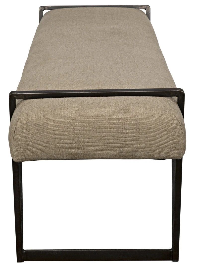 Noir Larkin Bench, Steel With Linen 7 Noir Larkin Bench, Steel With Linen