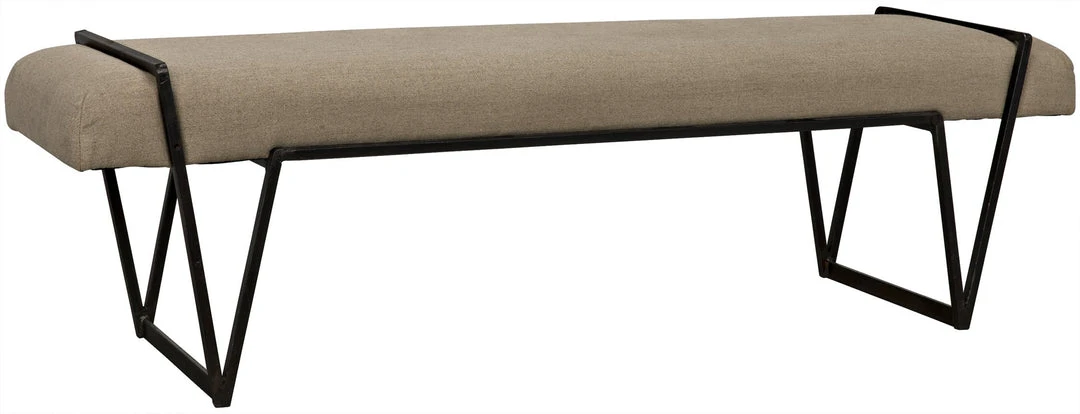 Noir Larkin Bench, Steel With Linen 3 Noir Larkin Bench, Steel With Linen