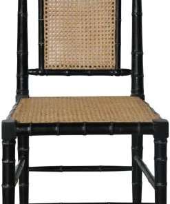DINING ROOM Noir Colonial Bamboo Side Chair, Hand Rubbed Black
