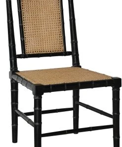 DINING ROOM Noir Colonial Bamboo Side Chair, Hand Rubbed Black