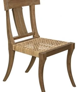 Noir Athena Side Chair, Teak With Caning DINING ROOM