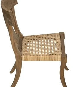 Noir Athena Side Chair, Teak With Caning DINING ROOM