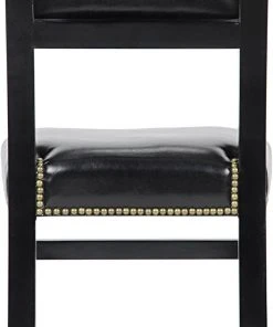 DINING ROOM Noir Abadon Side Chair W/Leather, Distressed Black