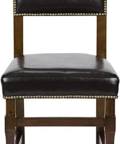 Noir Abadon Side Chair W/Leather, Distressed Brown