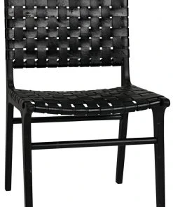 Noir Dede Dining Chair, Leather, Black DINING ROOM