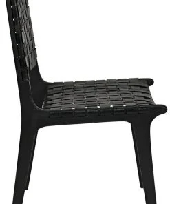 Noir Dede Dining Chair, Leather, Black DINING ROOM