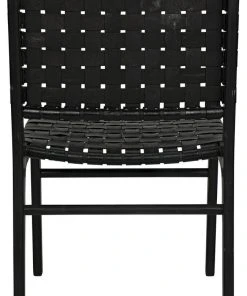 Noir Dede Dining Chair, Leather, Black DINING ROOM