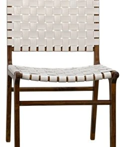 Noir Dede Dining Chair, Teak With White Leather DINING ROOM
