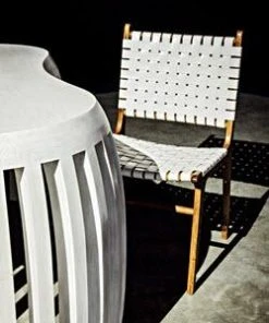 Noir Dede Dining Chair, Teak With White Leather DINING ROOM