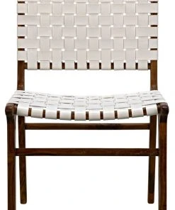 Noir Dede Dining Chair, Teak With White Leather DINING ROOM