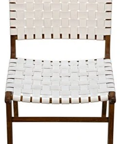 Noir Dede Dining Chair, Teak With White Leather DINING ROOM