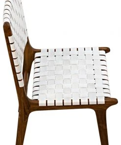 Noir Dede Dining Chair, Teak With White Leather DINING ROOM