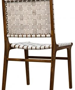 Noir Dede Dining Chair, Teak With White Leather DINING ROOM