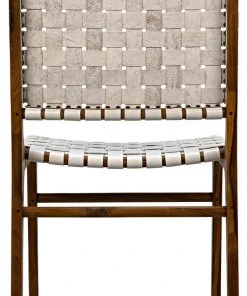 Noir Dede Dining Chair, Teak With White Leather DINING ROOM