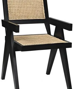 Noir Jude Chair With Caning, Black DINING ROOM