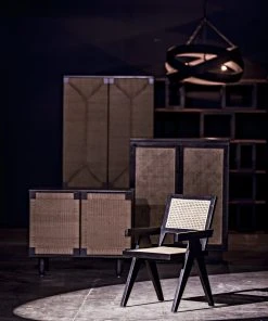 Noir Jude Chair With Caning, Black DINING ROOM