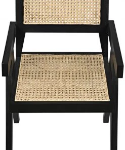 Noir Jude Chair With Caning, Black DINING ROOM