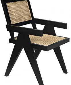 Noir Jude Chair With Caning, Black DINING ROOM