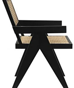 Noir Jude Chair With Caning, Black DINING ROOM