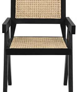 Noir Jude Chair With Caning, Black DINING ROOM