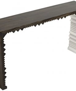 LIVING ROOM Noir Nelson Console, Ebony Walnut With White Detail