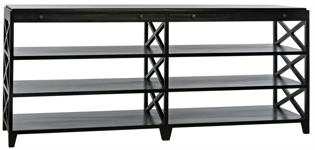 LIVING ROOM Noir QS Sutton Console, Hand Rubbed Black 3 LIVING ROOM Noir QS Sutton Console, Hand Rubbed Black