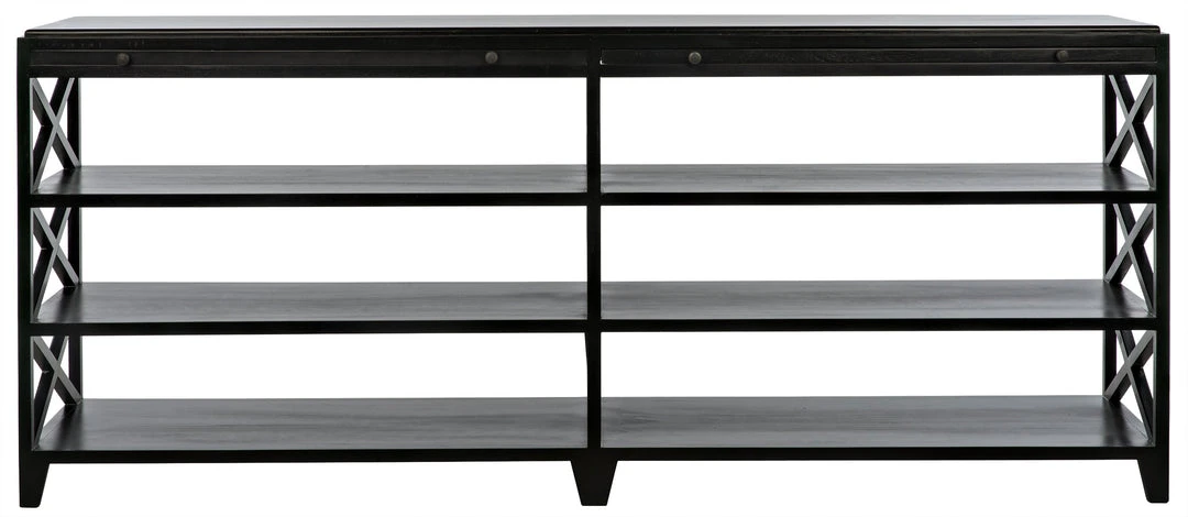 LIVING ROOM Noir QS Sutton Console, Hand Rubbed Black 4 LIVING ROOM Noir QS Sutton Console, Hand Rubbed Black