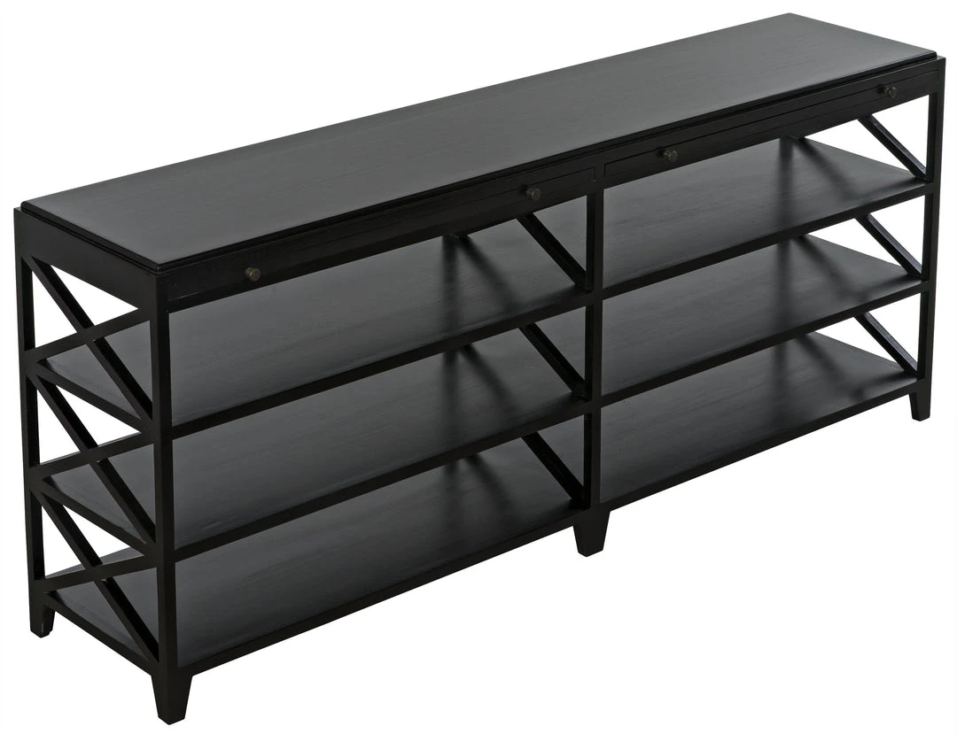 LIVING ROOM Noir QS Sutton Console, Hand Rubbed Black 6 LIVING ROOM Noir QS Sutton Console, Hand Rubbed Black
