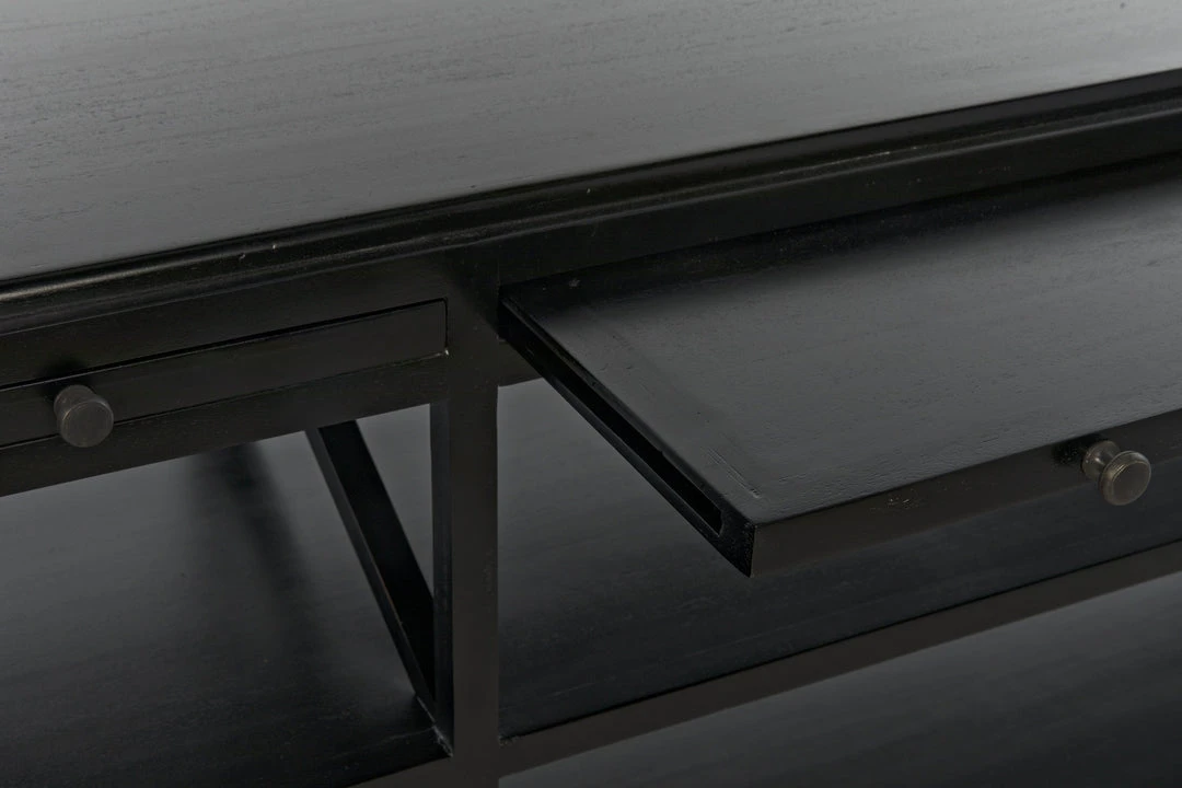 LIVING ROOM Noir QS Sutton Console, Hand Rubbed Black 9 LIVING ROOM Noir QS Sutton Console, Hand Rubbed Black