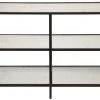 LIVING ROOM Noir 3 Tier Console With Antique Glass