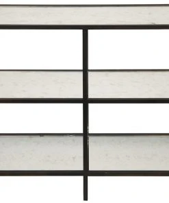LIVING ROOM Noir 3 Tier Console With Antique Glass