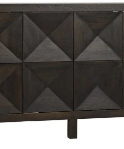 Media Consoles & TV Stands Noir Quadrant 3 Door Ebony Walnut Sideboard