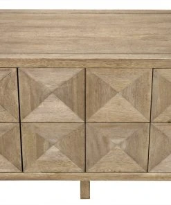 Noir QS Quadrant 3 Door Washed Walnut Sideboard Chests & Cabinets