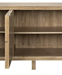 Noir QS Quadrant 3 Door Washed Walnut Sideboard Chests & Cabinets