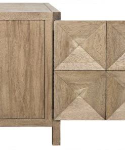 Noir QS Quadrant 3 Door Washed Walnut Sideboard Chests & Cabinets